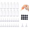 TOPCZY Squeeze Condimento Dispenser Bottle Riutilizzabili, 12 Pezzi 60ml Bottiglie da Spremere Trasparente con Imbuti Etichetta Adesiva, Bottiglia Squeeze di Plastica per Liquidi Olio Ketchup Salse