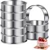 Vyanveo 8 Pezzi 8cm Coppapasta Tondi Coppa Pasta di Acciaio in Acciaio Inossidabile Anello per Torte Crostata Mousse Pasticceria Dessert Cucinare