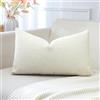 Artscope 1 Pezzi Federe Cuscini in Lino Minimalista Federe in Velluto Copricuscino per la Decorazione Domestica Soggiorno Camera da Letto Divano 30x50cm, Crema Beige