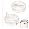 ONEBOOM 2 pezzi Coperchi di Ricambio per Stanley 40 oz,Riutilizzabile Coperchio Stanley Cup con 2 Cannucce,Stanley Cup Accessori,a Prova di Fuoriuscite e Schizzi-Beige