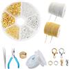 FISH DRAGATE 340 pcs chiusure per braccialetti,chiusure per collane,ciondoli per collane fai da te,gancio per chiusura a moschettone con pinza e pinzetta, 2 rotoli di cordoncino per collana,kit per gioielli