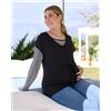 Prénatal T-shirt premaman nera con fantasia righe