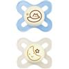 MAM Succhietto Original Start Night 0-2 Mesi Set da 2 silicone e porta ciuccio sterilizzatore, Azzurro - MAM