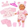 Miunana Abito Vestito + 1 PCS Calze + Grucce per New Born 14 - 18 Pollici (36cm - 46cm) Bambolotti Bambola Bebè Baby Dolls （Non Include Bambola）