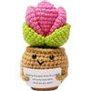 MLZTINGR Piante in vaso positive all'uncinetto, mini piante in vaso creative, per piante grasse positive, ideale come regalo all'uncinetto per gli amanti delle piante