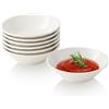 AHX Ciotole Salse Ciotoline Aperitivo Ceramica - Set di 6 Mini Piattini Salsa di Soia - Ciotolina Snack Stile Semplice - Ciotola Piccola per Aperitivi | Marmellata | Contorni | Condimenti - 80 ml - Bianco