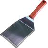 La Cuisine for life La Cuisine - Spatola extra larga in acciaio inox con manico in legno per barbecue, piastra superiore piatta, per pancake, smash, hamburger, hamburger, resistente, 12,7 x 15,2 cm, in acciaio inox, peso