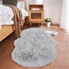 Ghouse Faux Tappetto di Pelle di Pecora Tappeto a Pelo Corto Lavabile Fluffy Uni Effetto Pelliccia Antiscivolo Facile da Pulire, Dimensione: Pelliccia Sintetica 60 x 120 cm, Colore: Grigio