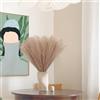 Larber 60 Pezzi Pampas Decorative Artificiale,45cm Erba Della Pampas Piccole e Soffice,Piume Decorative per Vaso,Soggiorno, Camera da Letto, Matrimonio,Arredamento Boho (Marrone)