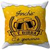 Overthetee Cuscini da Divano Birra - Finchè c'è Birra c'è Speranza - Cuscini Divertente Uomo - Idea Regalo Uomo - Regalo Amante del Barbecue - Idea regalo Cuscini