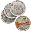 MamboCat Set di 4 piatti per pizza Alcazar I Ø 33 cm I per 4 persone I grandi piatti per pizza in porcellana con effetto piastrelle mediterraneo, per pizze o per mettere i piatti piani XL