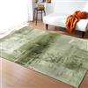 Generic Tappeto geometrico moderno per soggiorno, 140 x 200 cm, verde salvia, antiscivolo e antimacchia