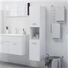 Festnight Mobile da Bagno, Mobile Bagno Salvaspazio, Pensile Bagno, Mobile Bagno Sospeso, Colonna Bagno, in Legno Multistrato Bianco 30x30x130 cm