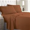 LARA MORADA - Set Completo Lenzuola Una Piazza E Mezza, Misura Francese, 100% Cotone, Made In Italy, Tinta Unita, Per Letto 1 Piazza E Mezza 140x200cm, Marrone