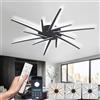 AQLEDY Lampadario LED Soffitto Soggiorno Grande, Lampadari Led A Soffitto Moderni Camera Da Letto, 72W 7200lm 3000K-6000K Dimmerabile, Moderno Plafoniera Led Soffitto Con Telecomando Timer-Nero
