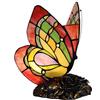 GDLight Tiffany Farfalla Stile Lampada da Tavolo Antico Stained Glass Notte Lampade con Resina Base Comodini Luci per Soggiorno Camera da Letto Comodino Cafe Bar, Max15W