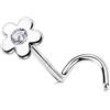 OUFER 20G Piercing Naso Argento 925 S Fiore Piercing Naso Donna Anellino Transparent CZ 7 mm Nose Ring Gioielli Per Il Corpo Per Le Donne
