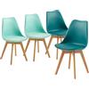 IPOTIUS 4 Sedie a Colori Misti Set di 4 Sedie Sala da Pranzo Moderne Scandinave per Soggiorno Cucina Balcone Ufficio (2 Verde Menta+2 Turchese)