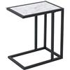 HOMCOM Tavolino ausiliario Tavolo laterale per divano moderno con superficie imitazione marmo, struttura in metallo, risparmio di spazio, 45 x 30 x 51,5 cm, bianco