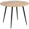 Beliani Tavolo da Cucina Moderno Rotondo da Pranzo con Piano in MDF e Gambe in Acciaio in Legno Chiaro 100 cm