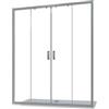 Parama Box Doccia Nicchia Mod. Sardinia 160cm 4 Ante Apertura Scorrevole Vetro Temperato 6mm Trasparente Profili in Alluminio Cromato Flat Design Maniglia in Abs Cromato.