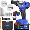 Yiyai Avvitatore a percussione a batteria da 550 NM, 3400 giri/min, con 16 accessori, avvitatore a percussione elettrico 3 in 1 per trapano/viti/chiavi inglesi (2 x 4000 mAh)