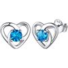 ChicSilver Orecchini Donna a Lobo Argento 925 Rettangolari Orecchini con Pietra Azzurra Nodo Celtico Forma Cuore Orecchini Pietra Blu Turchese Decembre Confezione Regalo