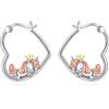 YFN Cat Gifts - Orecchini pendenti in argento Sterling a forma di gatto, per donne e ragazze, normale, Argento sterling, Non pietra preziosa