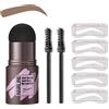 GL-Turelifes Kit di timbri e stencil per sopracciglia in un solo passaggio, trucco perfetto per timbri in polvere per sopracciglia con 10 stencil per sopracciglia e 2 pennelli per penna per sopracciglia