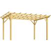 Outsunny Pergola da giardino 3 x 4 m scorrevole a scomparsa, pergola in legno, pergola da giardino per rampicanti, fiori, rosai, pergola per terrazza, patio, legno naturale