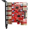 Fcuajdkq Scheda Di Estensione PCI-E a Tipo-C (2), Tipo-A (5) USB 3.0 5 Porte PCI Express, Scheda Di Espansione PCIe USB 3.0 a Ricarica