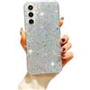 SEHEYA Cover per Samsung Galaxy A41 Custodia Glitter Silicone Morbido Sottile Antiurto Paraurti Protettiva Case Brillantini Scintillante Bling Bling Caso Donna, Paillette Argento