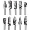 shengbenhao Frese su gambo in carburo di tungsteno a doppio taglio, 10 pezzi kit frese rotanti da 1/8 testa di affilatura da 6 mm per intaglio su legno, lucidatura metalli, incisione, foratura