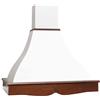 FHULLER Cappa Aurora Cappa da Cucina Rustica con Trave in Legno, 60x70x50 cm, Frassino Grezzo (Nero opaco)