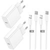 ZMHPJQ Caricatore per iPhone, Caricabatterie USB C Rapido Alimentatore Presa 2 Pack With 1M USB C- Lightning Spina Per Apple iPhone 14/13/12/11/Pro/Pro Max/XS/XR/X/iPad/Adattatore Caricabatteria Veloce