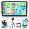 ETLFUCyber 4G+64G Autoradio per VW Volkswagen Jetta Passat Seat Golf Tiguan Skoda Polo, 9 Pollici Senza Fili Carplay e Android Auto Touchscreen Radio con Bluetooth5.0/32EQ/GPS/WiFi/Radio FM RDS