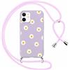 Yoedge Cover con Cordino per iPhone 12/iPhone 12 Pro 6,1, Custodia con Laccio Collana Tracolla Aesthetic Disegni, Silicone TPU Necklace Regolabile Protettiva Corda Case per iPhone 12/12 Pro, Fiore3