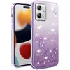 SEAHAI Cover per Motorola Moto G54 5G, Colore Gradiente Brillantini Fiore Motivo Design Ultra Sottile Morbido Silicone TPU Bumper Antiurto Custodia Donna Case Cover - Viola