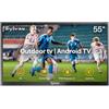 SYLVOX 55 TV da Esterno, 4K HDR10 1000Nits, Smart Android TV IP55 Impermeabile, DVB-T2/S2/C HEVC 10, WiFi, Voice Assistant, Outdoor Televisione per Piscina, Giardini, Terrazza (Deck Pro)