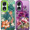 Tedyhulle 2 Pezzi Cover per Honor 90 5G 6,7, Disegni Arancio fiorito floreale Fioreale Aesthetic Custodia Protezione Fotocamera Silicone TPU Morbida Antiurto Cellulare Case per Donne, verde +viola