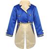 dPois Costume Principe Bestia Bimbo Colore Blu Costume La Bella e la Bestia Carnevale Abito da Battesimo Smoking da Cerimonia Elegante Cosplay per Festa Halloween Foto Props Blu 8 anni