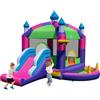LIFEZEAL Castello gonfiabile per esterni,grande castello di Springburg con scivolo e fossa di palla,lucchetto con tettuccio parasole per bambini dai 3 ai 10 anni,per interni ed,385 x 332,5 x 300 cm