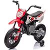 Mondial Toys Moto Elettrica per Bambini 12V Super Cross Enduro 3-6 Anni con 2 Potenti Motori Acceleratore a Manopola Ruote Grandi Battistrada Bluetooth Musica Sospensioni Rotelle Batteria Trasportabile Rosso