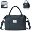 WEPLAN Borsa da Viaggio Donna Borsa da Viaggio Aereo 40x20x25 Ryanair Bagaglio a Mano Borsa Sportiva Unisex Weekender con Scomparto per le Scarpe Borsone Palestra Ospedale Impermeabile,Grigio Ardesia