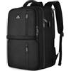 MATEIN Zaino da Viaggio Aereo 55x40x20 Bagaglio a Mano per PC 18.4 Pollici Grande Zaino Viaggio Impermeabile per Donna Uomo Borsa da Cabina con Porta Scarpe Travel Bag per Scuola Lavoro Trekking Nero