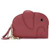 FORRICA Portafoglio Donna Piccolo Elefante Ragazze Vera Pelle Mini Moneta Borsa Simpatico Donna Corto Sottile Portafoglio con Cerniera Portamonete Leggero Portafogli Portachiavi Rosso