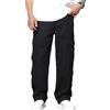Zewool Uomo Casual Baggy Cargo Denim Pants con Tasche Gamba Larga Skater Jeans Y2k Hip Hop Streetwear Pantaloni Dritti Rilassati 2000s Skateboard Street Wear Hiking Travel,A10 Nero,S