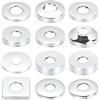 JRJUBB 2 Copertura Tubo in Acciaio Inox, Ø 25 mm (3/4), Copertura per Tubi Cromati, Rosette da Parete in Acciaio Inox, Argento, 80 x 20