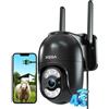 Xega 4G Telecamera Esterno con Scheda SIM, 24/7 Continua Registrazione Telecamere, Rilevamento di Movimento, Tracciamento Automatico,Rotazione 355°/100° Visione Notturna(Senza WiFi)【Ricarica del Cavo】