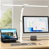 KableRika 24W Lampada da scrivania a LED per ufficio, lampada da scrivania a doppia testa con base, luce da scrivania di design dimmerabile, luce per monitor pc,lo studio e l'illuminazione di casa